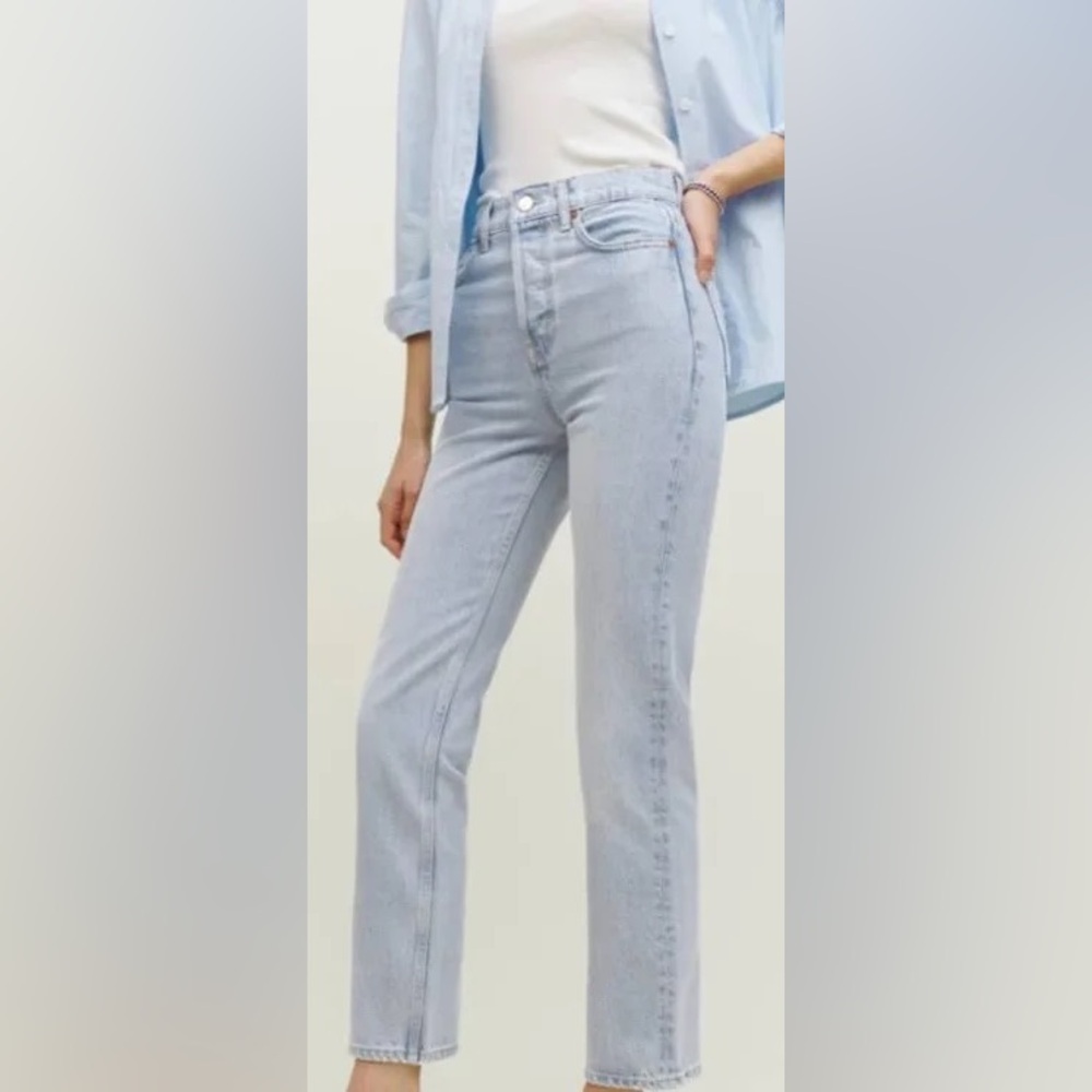REFORMATION Cynthia High Rise straight jeans - TAHOE wash // size 27 - Picture 5 of 7